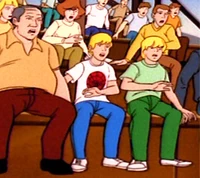 Kid, move your damn hand. We're more interested in Spider-Man, not you.