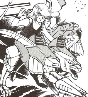 Solon Kitakaze, riding his beloved father.
