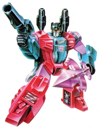 Pink!? No wonder why he never transformed in "Masterforce"