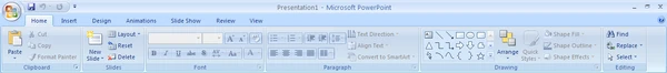 Ribbon in Microsoft Word 2007