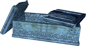 a sarcophagus, one of many