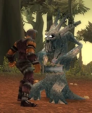 Outraged Raven's Wood Sapling attacking a member of the Wyrmcult.
