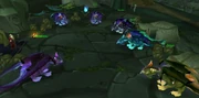 Choosing a Nether Drake mount in the Lower City.