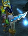 Night Elf female wielding Frostguard