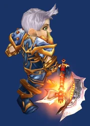 Gnome Female swinging the Wicked Edge of the Planes
