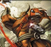 The heroes of Azeroth carry more than the weight of armor on their shoulders.Herod's Shoulder art from the WoW TCG.