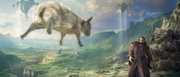This human mage's Polymorph transforms a Tauren into a sheep.