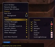 Channel Filter Menu