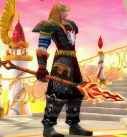 A Blood Elf wielding a Blood-Tempered Ranseur.