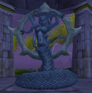 A statue of post-Naga Queen Azshara on Isle of Quel'Danas