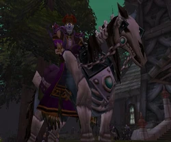 Sekhesmet on the back of his undead steed, Esher