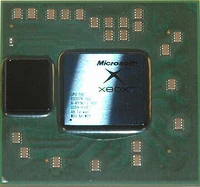 Xbox 360 GPU; note the smaller eDRAM die to the left of the main Xenos die