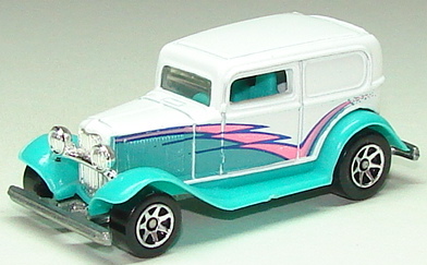 32 ford delivery white w turquoise plastic fenders turquoise pink blue 