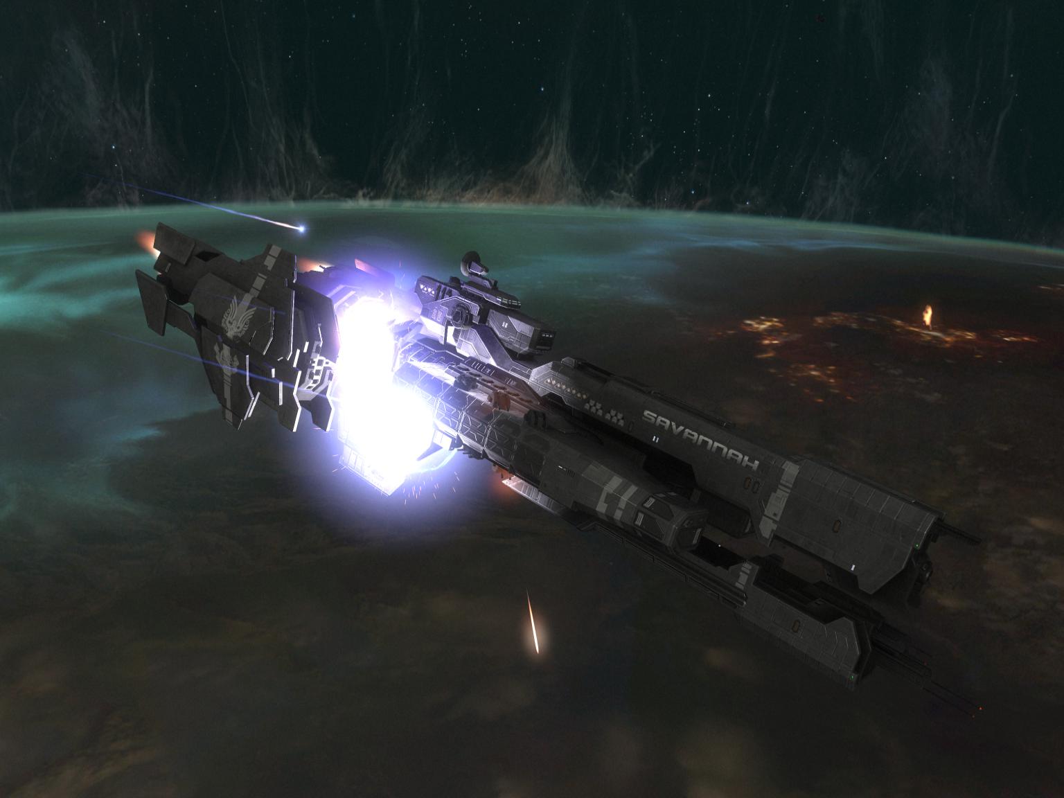 Mercury-class Battlestar vs Covenant Corvette | SpaceBattles Forums