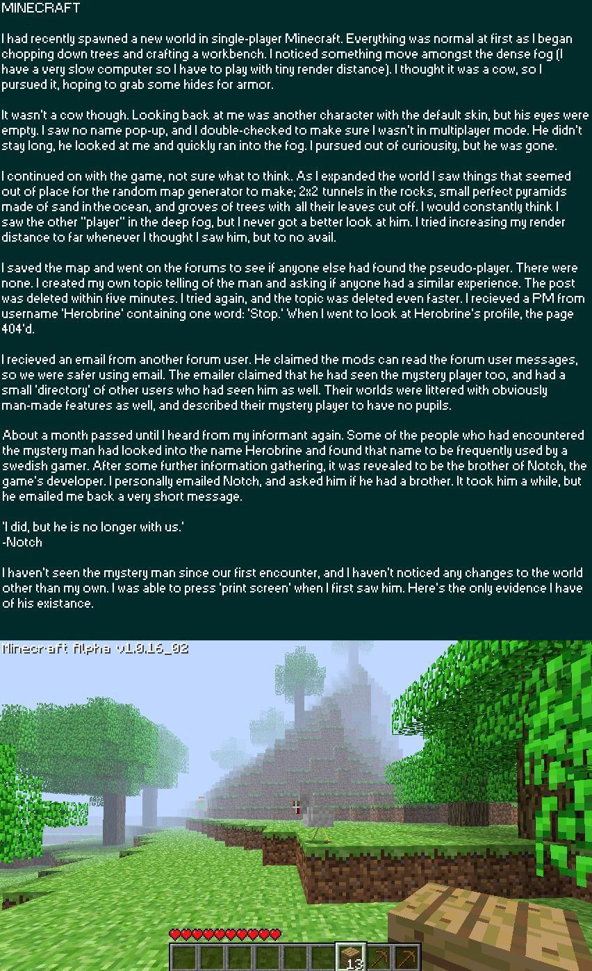 Minecraft:Last Gear, Minecraft CreepyPasta Wiki